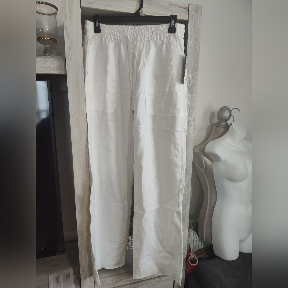 Ralph Lauren Womens 100% Linen Casual Wide Leg Pants SZ 4 New With Tags